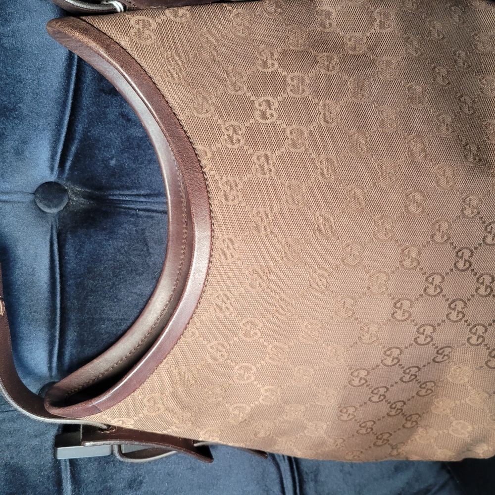 Gucci Brown Hobo Bag with Iconic Monogram Canvas